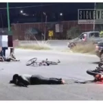 Choque entre camioneta, motocicleta y bicicleta deja dos lesionados en Ciudad Altamirano