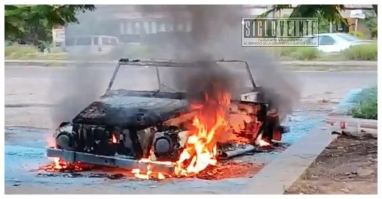 Fuego consume un auto en Ciudad Altamirano; reportan demora de los cuerpos de auxilio