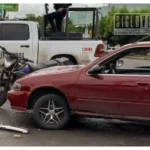 Joven motociclista resulta lesionado tras choque con auto en Apatzingán