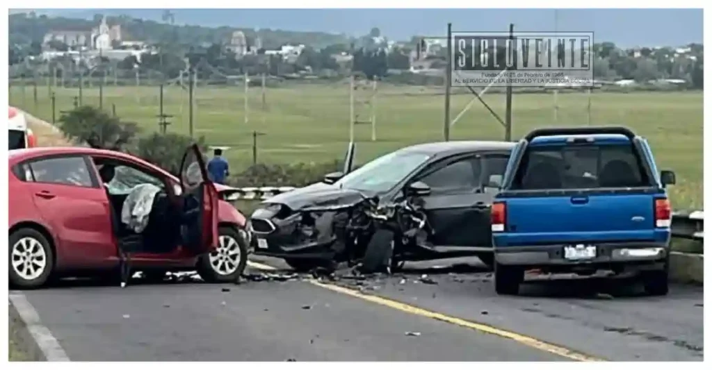 Trágico choque en la carretera Morelia-Salamanca cerca de Cuitzeo, deja una joven de 19 años sin vida y ocho lesionados